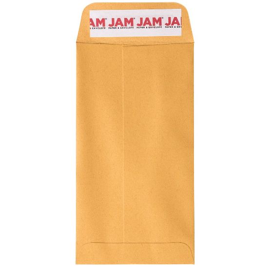 Picture of JAM Paper #7 Kraft Manila Coin Envelopes, 3-1/2in x 6-1/2in, Brown, Pack Of 50 Envelopes