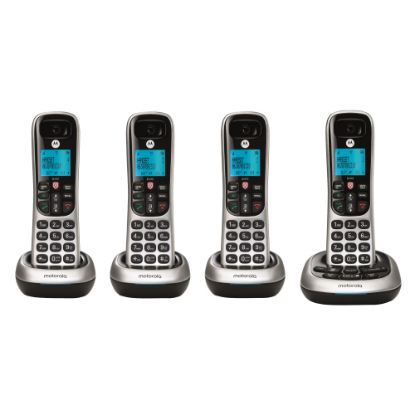 Picture of Motorola CD4014 4-Handset Cordless Telephone Set With Digital Answering System, Silver