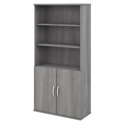 Picture of Bush Business Furniture Studio C 73inH 5-Shelf Bookcase With Doors, Platinum Gray, Standard Delivery