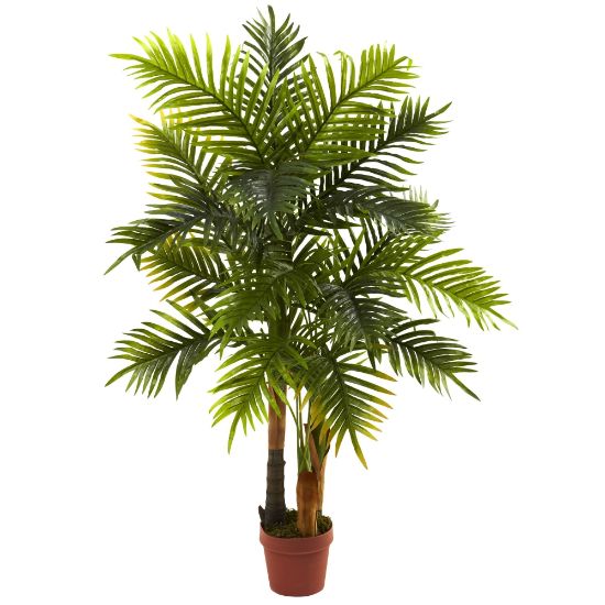 Picture of Nearly Natural Real Touch 4ftH Artificial Areca Palm Tree With Pot, Green/Brown