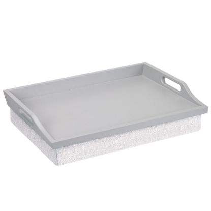 Picture of Rossie Home Lap Tray With Pillow, 4.1inH  x 17.5inW x 13.5inD, Calming Gray