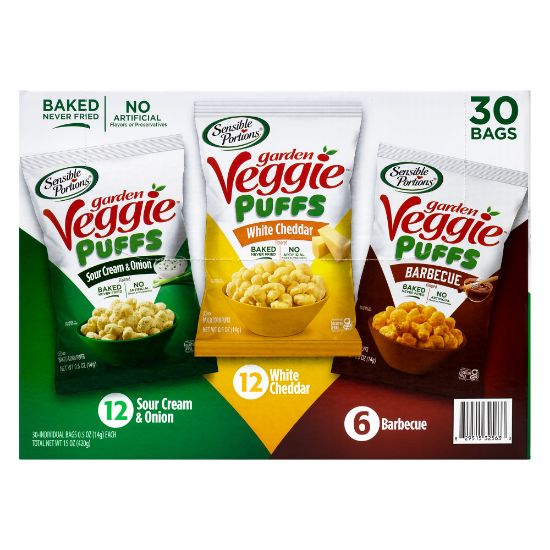 Picture of Sensible Portions Garden Veggie Puffs Variety Pack, 0.5 Oz, Pack Of 30