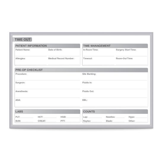 Picture of Ghent Healthcare/Time Out Magnetic Dry-Erase Whiteboard, 24in x 18in, Aluminum Frame With Silver Finish