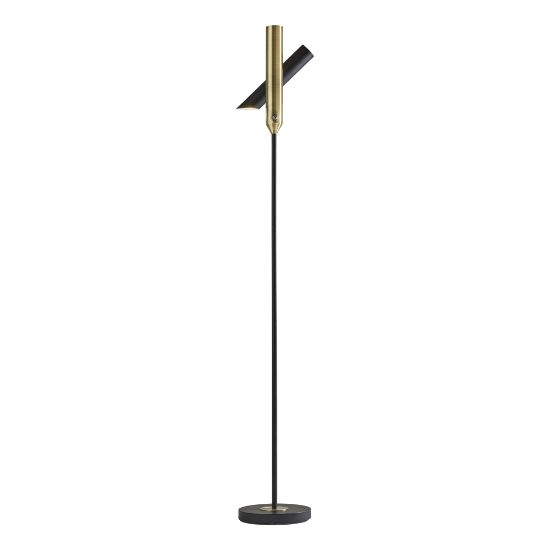 Picture of Adesso Vega LED Torchiere, 68inH, Black & Antique Brass Shade/Black Base