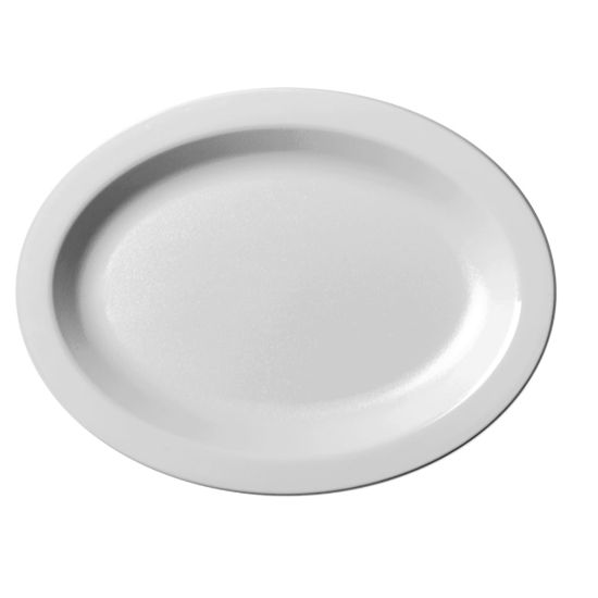 Picture of Cambro Camwear Plastic Oval Dinnerware Plates, 12in, White, Pack Of 24 Plates