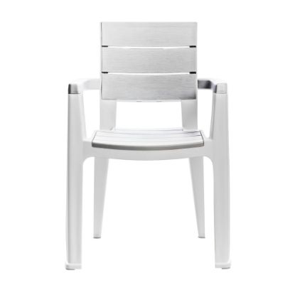 Picture of Inval Madeira Indoor And Outdoor Patio Dining Chairs, White/Gray, Pack Of 4 Chairs