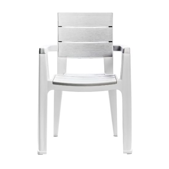 Picture of Inval Madeira Indoor And Outdoor Patio Dining Chairs, White/Gray, Pack Of 4 Chairs