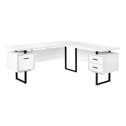 Picture of Monarch Specialties Dallas 71inW L-Shaped Corner Desk, White/Black