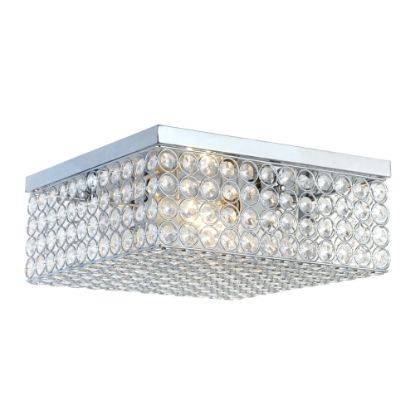 Picture of Elegant Designs Elipse Crystal 2-Light Square Flush-Mount Ceiling Fixture, Chrome/Crystal