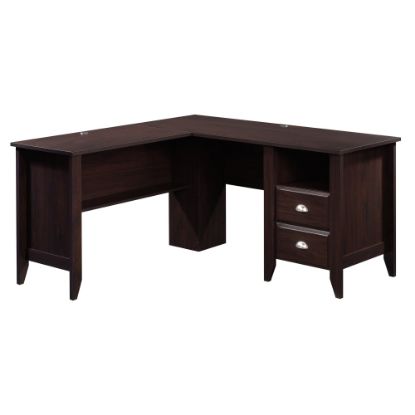 Picture of Sauder Shoal Creek 59inW L-Shaped Corner Desk, Jamocha Wood