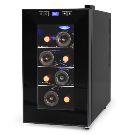 Picture of Black+Decker Thermoelectric Wine Cellar, 8-Bottle Capacity, Clear/Black