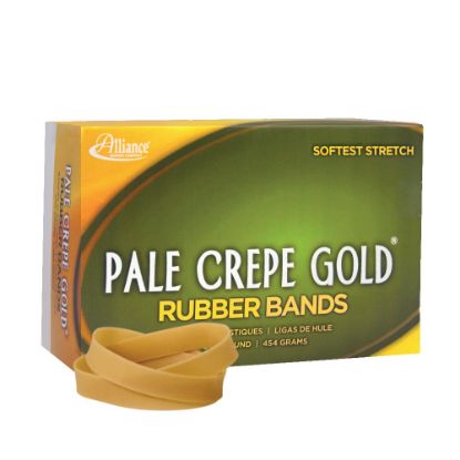 Picture of Alliance Rubber Pale Crepe Gold Rubber Bands, #84, 3 1/2in x 1/2in, 1 Lb, Box Of 240