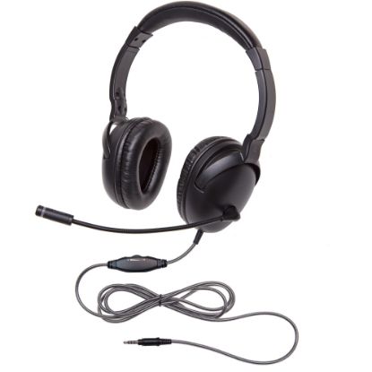 Picture of Ergoguys Califone 1017MT USB NeoTech Plus Headset With Calituff Braided Cord And Volume Control - Black