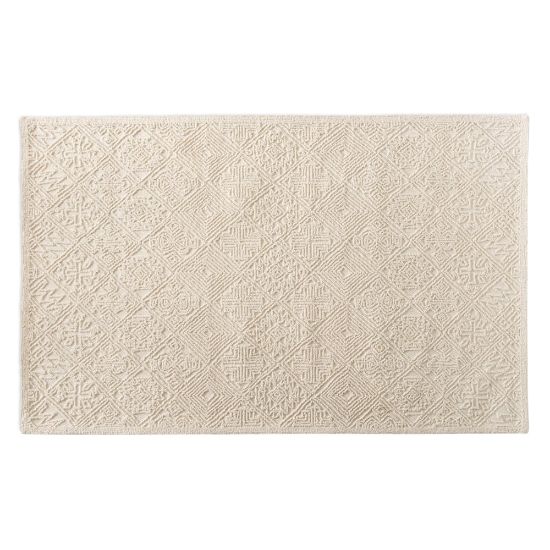 Picture of Baxton Studio Meltem Handwoven Wool Area Rug, 5-1/4ft x 7-1/2ft, Ivory