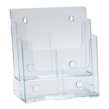 Picture of Azar Displays 2-Tier 2-Pocket Plastic Brochure Holder, Letter Size, 11-1/4inH x 9-1/4inW x 5inD, Clear