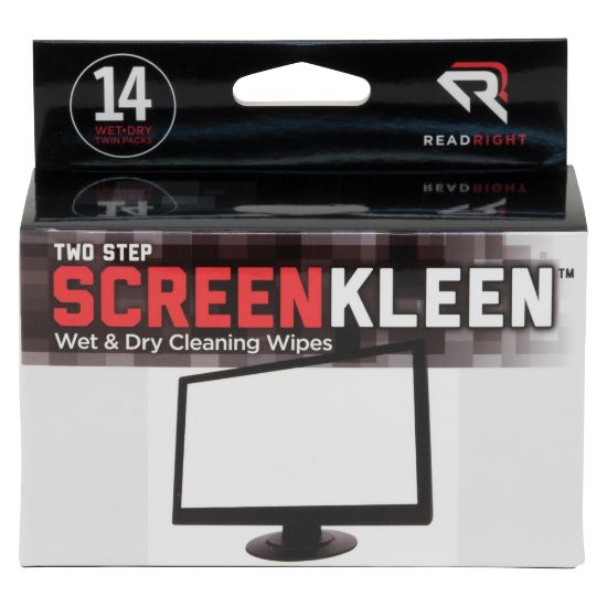 Picture of Two Step ScreenKleen Wet and Dry Cleaning Wipes, 5 x 5, 14/Box