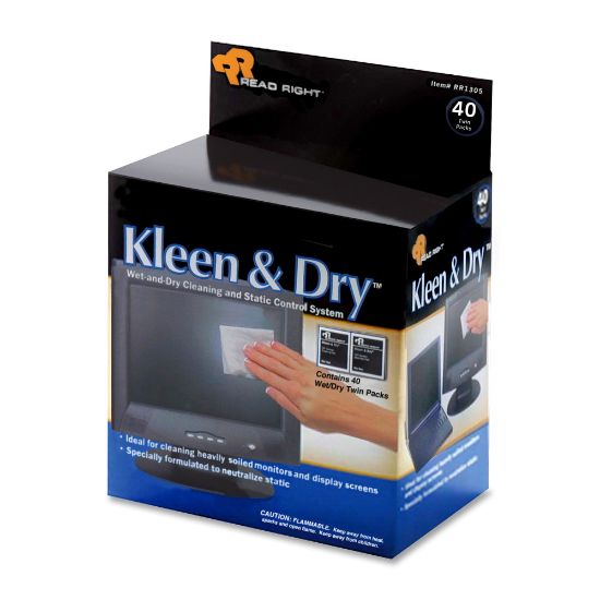 Picture of Advantus Kleen And Dry Screen Cleaner Wipes, Box Of 40