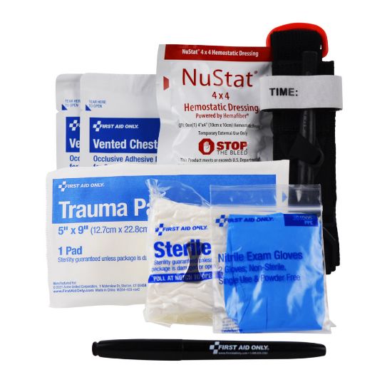 Picture of First Aid Only Bleed Control Enhanced Pro Kit, Red