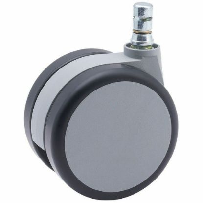 Picture of Master Caster Gemini Heavy-Duty Chair Mat Casters - 3in Diameter - 220 lb - Urethane - Black, Gray - 5 / Set