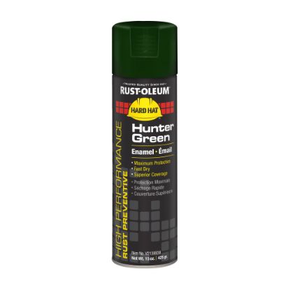 Picture of Rust-Oleum Hard Hat High Performance V2100 System Rust Preventive Enamel Spray Paint, 15 Oz, Gloss Hunter Green, Case Of 6 Cans