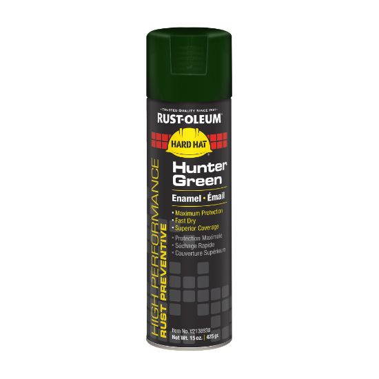 Picture of Rust-Oleum Hard Hat High Performance V2100 System Rust Preventive Enamel Spray Paint, 15 Oz, Gloss Hunter Green, Case Of 6 Cans