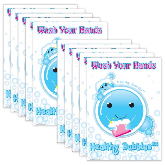 Picture of Ashley Productions Smart Poly PosterMat Pals Space Savers, 13in x 9-1/2in, Healthy Bubbles, Pack Of 10 Pieces