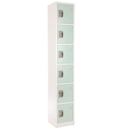 Picture of Alpine 6-Tier Steel Lockers, 72inH x 12inW x 12inD, Misty Green, Pack Of 4 Lockers