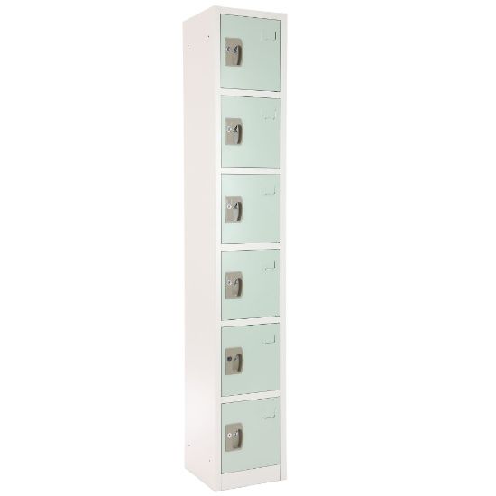 Picture of Alpine 6-Tier Steel Lockers, 72inH x 12inW x 12inD, Misty Green, Pack Of 4 Lockers