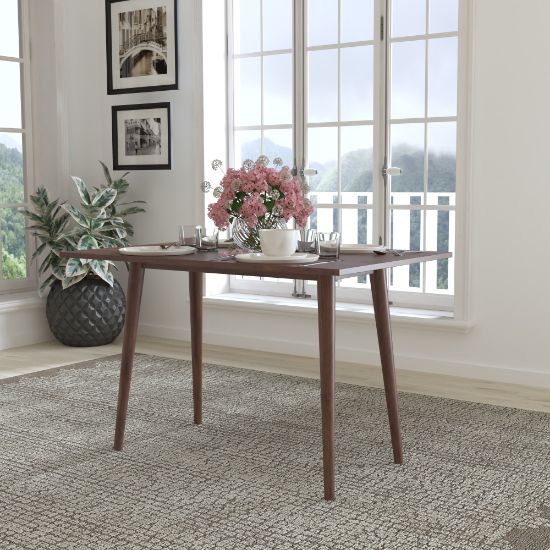 Picture of Flash Furniture Hatfield Mid-Century Modern Wood Dining Table, 29-3/4inH x 30inW x 47-1/4inD, Dark Walnut