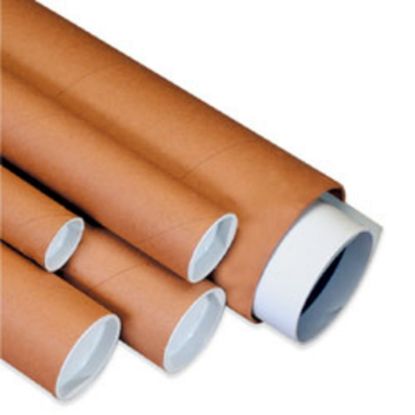 Picture of Partners Brand Kraft Mailing Tubes With Plastic Endcaps, 2in x 48in, Pack Of 50