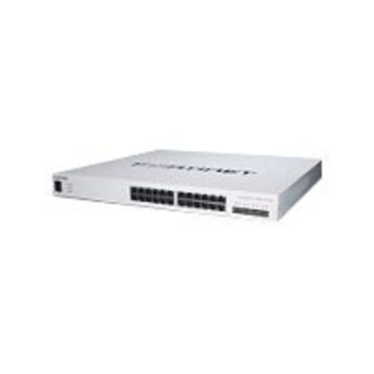 Picture of Fortinet FortiSwitch 424e - Switch - L3 - managed - 24 x 10/100/1000 (PoE+) + 4 x 1 Gigabit / 10 Gigabit SFP+ - rack-mountable - PoE+