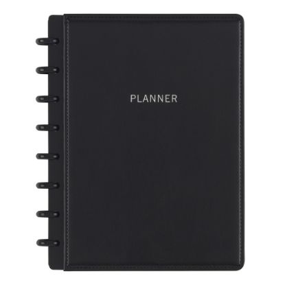 Picture of TUL Discbound Monthly Planner Starter Set, Undated, Junior Size, Leather Cover, Black