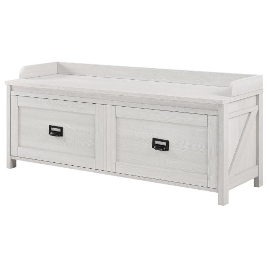 Picture of Ameriwood Home Farmington Entryway Storage Bench, 2 Drawers, Ivory Pine