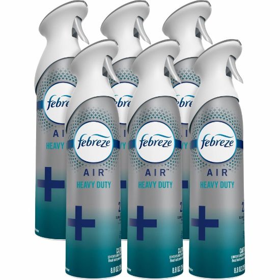 Picture of Febreze Air Freshener Spray - Spray - 8.8 fl oz (0.3 quart) - Crisp Clean - 6 / Carton - Odor Neutralizer, VOC-free, Heavy Duty