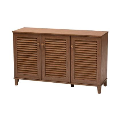 Picture of Baxton Studio Coolidge Finished 8-Shelf Wood Shoe Storage Cabinet, Walnut