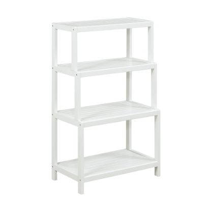 Picture of New Ridge Home Goods Dunnsville 37inH 4-Tier Bookcase, White