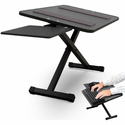 Picture of Uncaged Ergonomics KT3 Adjustable Height Tilt Computer Keyboard Stand. Ergonomic On Desk Stand Up Desktop Riser. Raise Keyboards To Standing Height