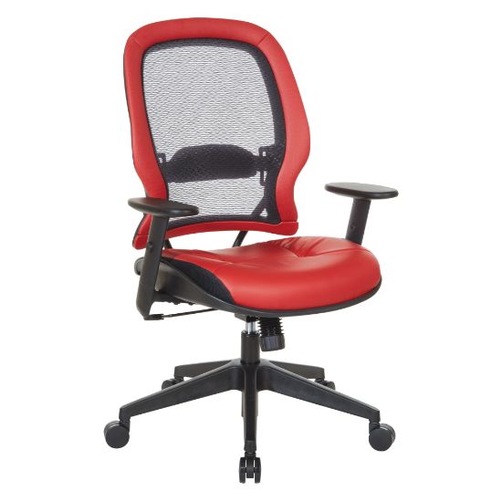 Picture of Office Star Space 57 Series Dark Air Grid Back Ergonomic Mesh High-Back Managers Office Chair, Lipstick Red