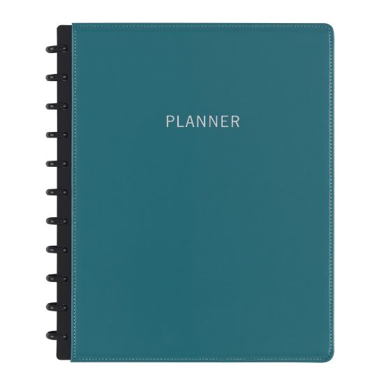 Picture of TUL Discbound Monthly Planner Starter Set, Undated, Letter Size, Leather Cover, Teal