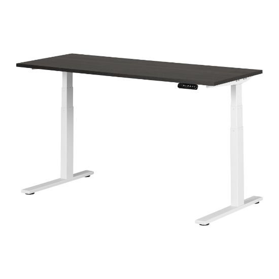 Picture of South Shore Ezra Electric Adjustable-Height Standing Desk, 48-3/4inH x 59-1/2inW x 27-1/2inD, Gray Oak/White