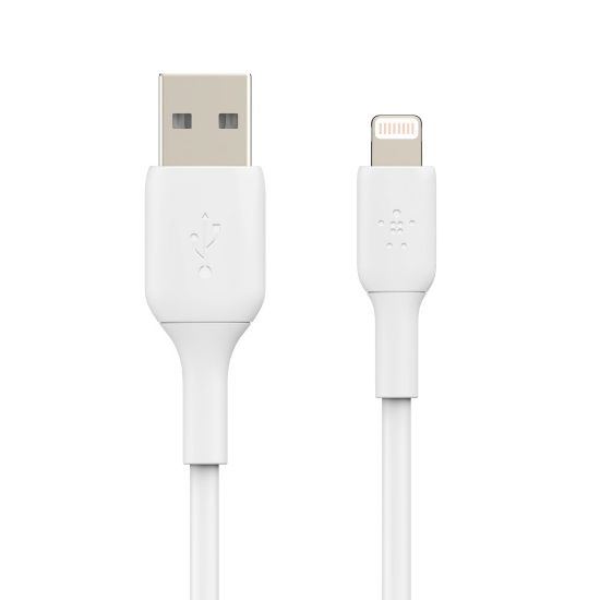 Picture of Belkin BoostCharge Lightning-To-USB-A PVC Cable, 9.8ft/3M, White