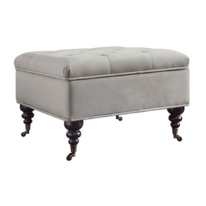 Picture of Serta Abbot Square Tufted Ottoman, Pearl Gray