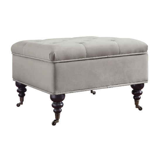 Picture of Serta Abbot Square Tufted Ottoman, Pearl Gray