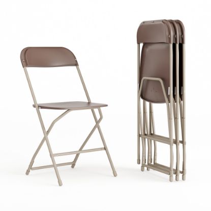 Picture of Flash Furniture Hercules Series Folding Chairs, Brown, Pack Of 4 Chairs