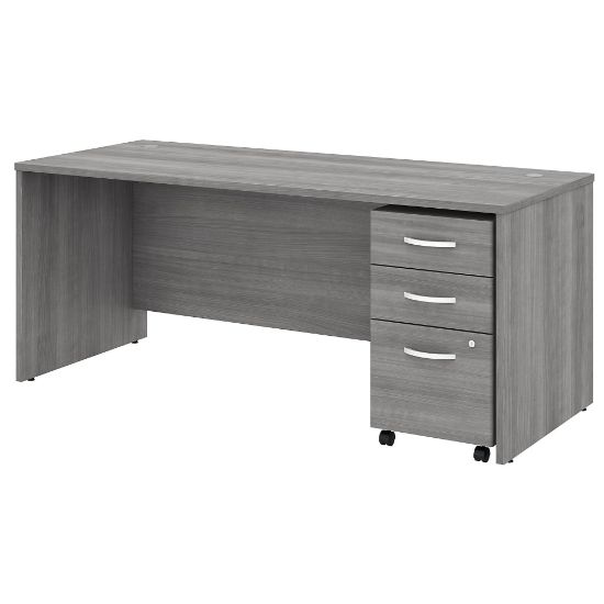 Picture of Bush Business Furniture Studio C Office 72inW Computer Desk With Mobile File Cabinet, Platinum Gray, Standard Delivery