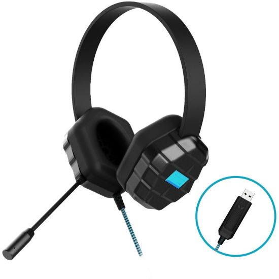 Picture of Gumdrop DropTech USB B2 Headset - Black - Stereo - USB - Wired - Over-the-head - Binaural - Circumaural - 6 ft Cable - Black