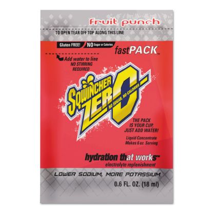 Picture of Sqwincher Fast Pack Electrolyte Replenishment Concentrate, Fruit Punch Lite, 0.6 Oz, Case of 200