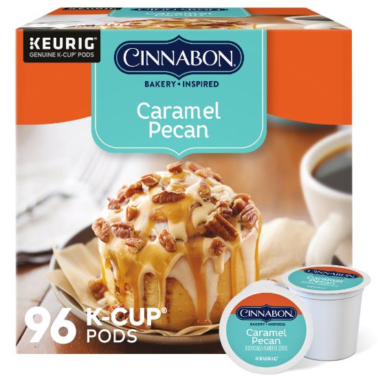 Picture of Green Mountain Coffee Cinnabon Caramel Pecan K-Cup Pods, Light Roast, Box Of 96 Pods