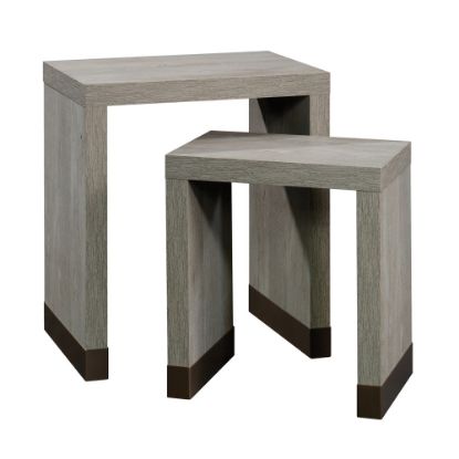 Picture of Sauder Manhattan Gate Nesting Tables, 23-7/8inH x 21inW x 14-13/16inD, Mystic Oak, Set Of 2 Tables