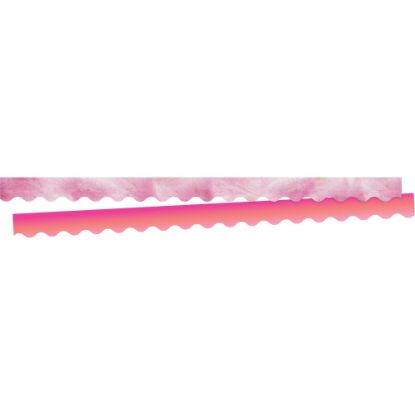 Picture of Barker Creek Double-Sided Scalloped Edge Borders, 2-1/4in x 36, Pink Tie-Dye And Ombre, Pack Of 13 Borders